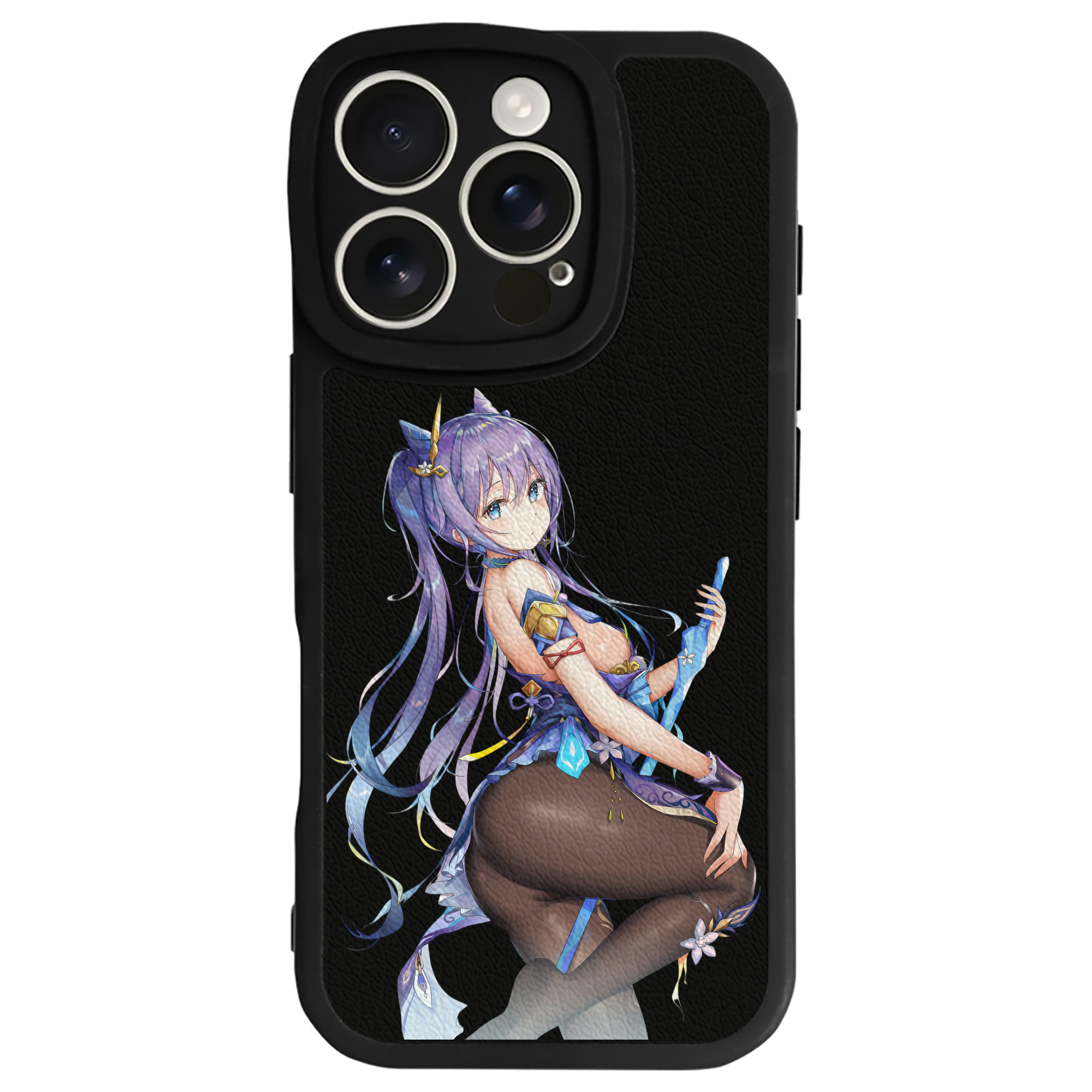 げんし神 刻晴 こくせい genshin Kokusei 【iPhone 16シリーズ対応】シリコンスマホケース（レザー調） 材質：シリコン